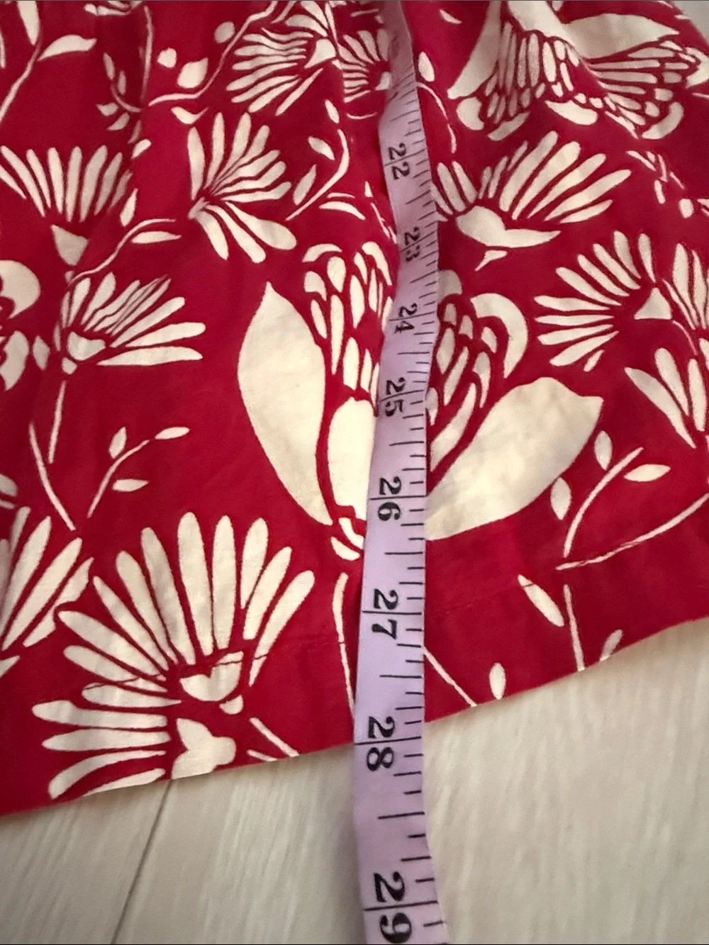 GAP Red and White Floral Tiered Sundress with Smocked Bodice